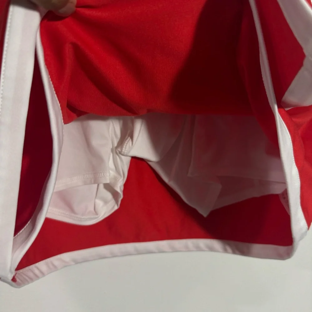 NWT Belyn Key Farrah Wrap Golf‎ Skort In Poppy Red/White Small Tennis Activewear